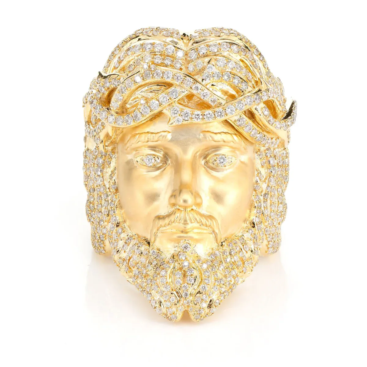 For Him Jesus Signet Crown of Thorns Diamond Ring in Rose Gold / Lab Grown Diamond – Ring