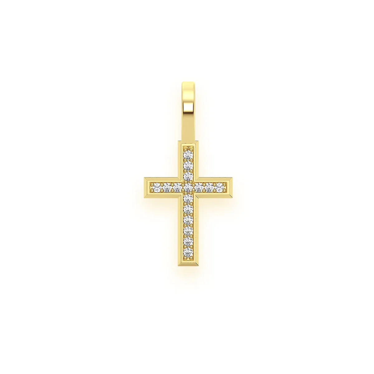 For Him Angle Diamond Cross in 0.05ctw / Rose Gold / Lab Grown Diamond – Pendant
