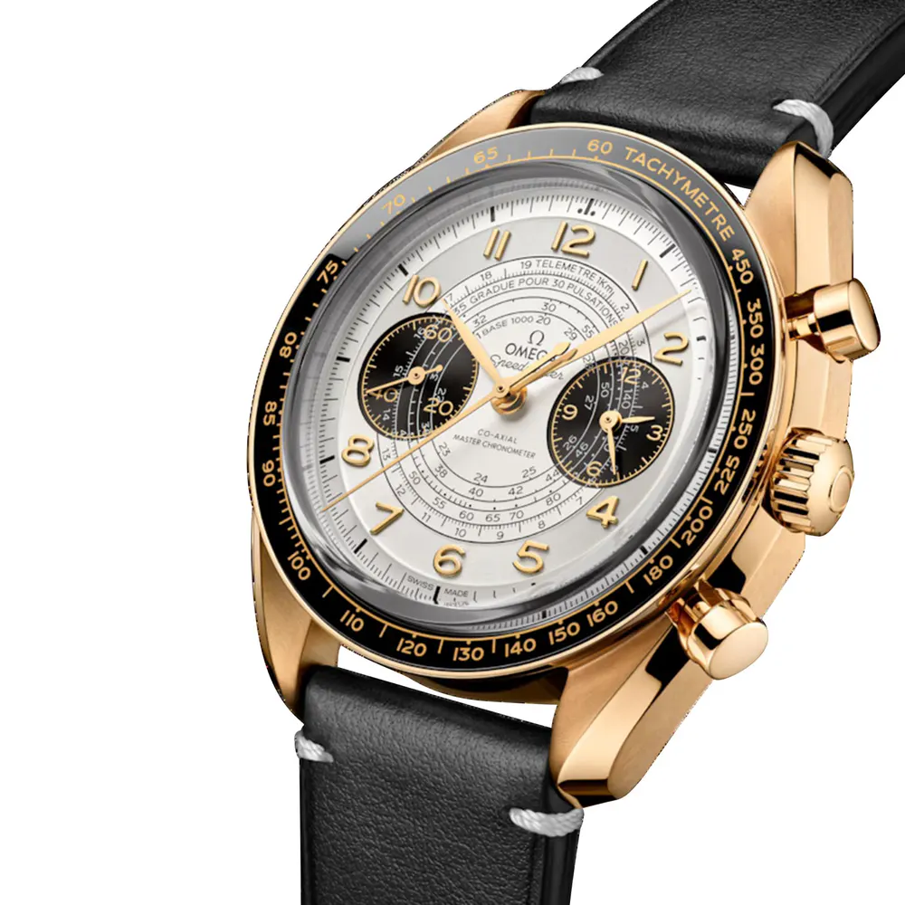 Omega Speedmaster Chronoscope Paris 2024 Olympics 43mm Mens Watch Moonshine Gold detail 2