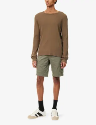 REPLAY Vannie Cargo-Pocket Denim Shorts in MILITARY, additional product view 2