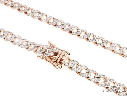 RINA - For Him FACTORY 14k Rose Gold Diamond Miami Cuban Link Chain 65094 in Rose Gold – Chain