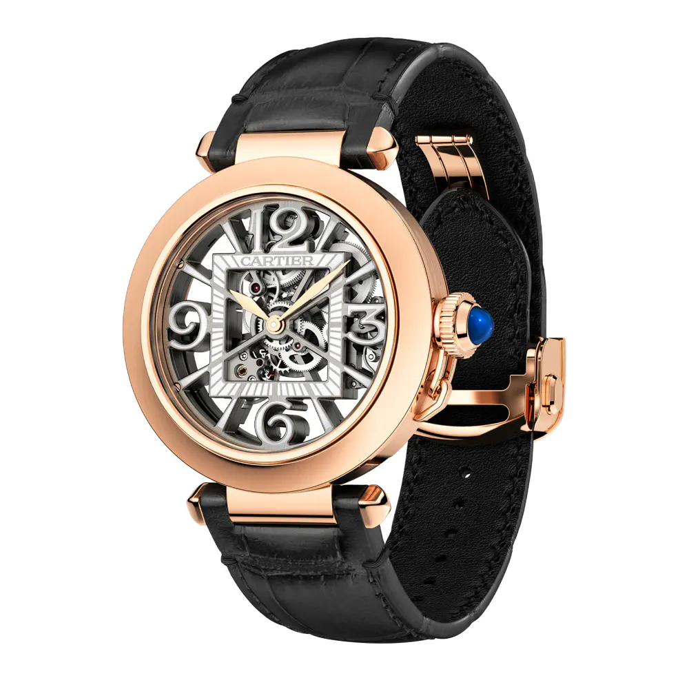 Cartier Pasha De Cartier watch, 41 mm, Skeleton, Mechanical Movement With Automatic Winding, Calibre 9624 MC Rose Gold detail 2