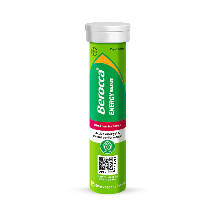 Berocca Energy Effervescent Tablets Mixed Berries 15 Tablets