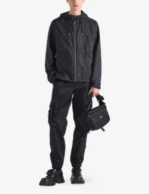 PRADA Re-Nylon Drawstring-Hood Shell Jacket detail 2