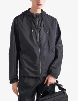 PRADA Re-Nylon Drawstring-Hood Shell Jacket detail 3