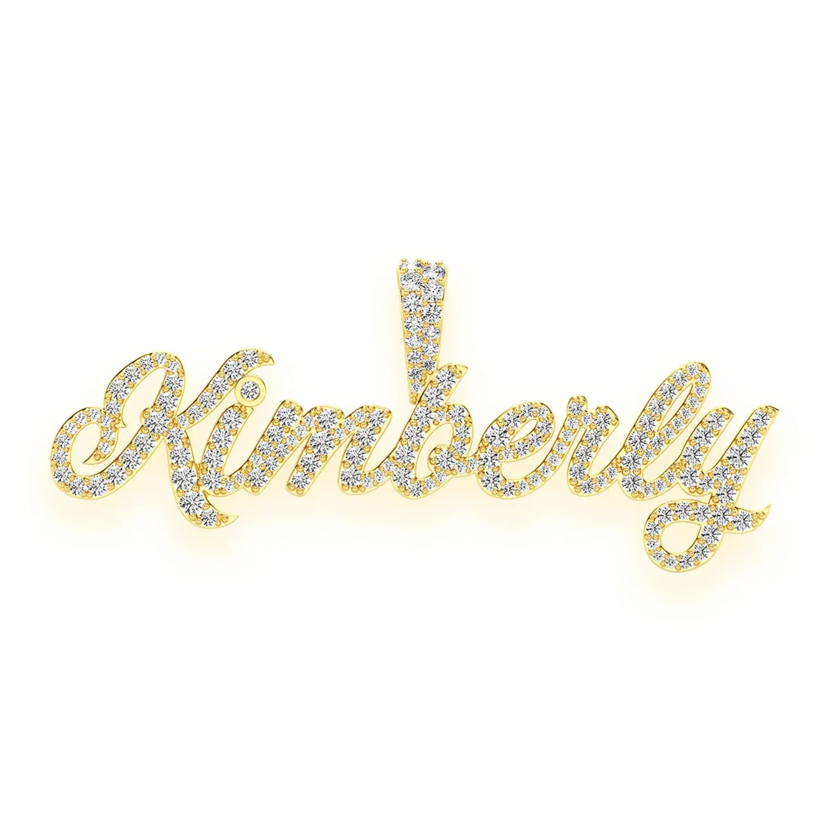 For Him Script Letter Nameplate Pendant in Rose Gold / 1 Letter / Natural Diamond – Pendant