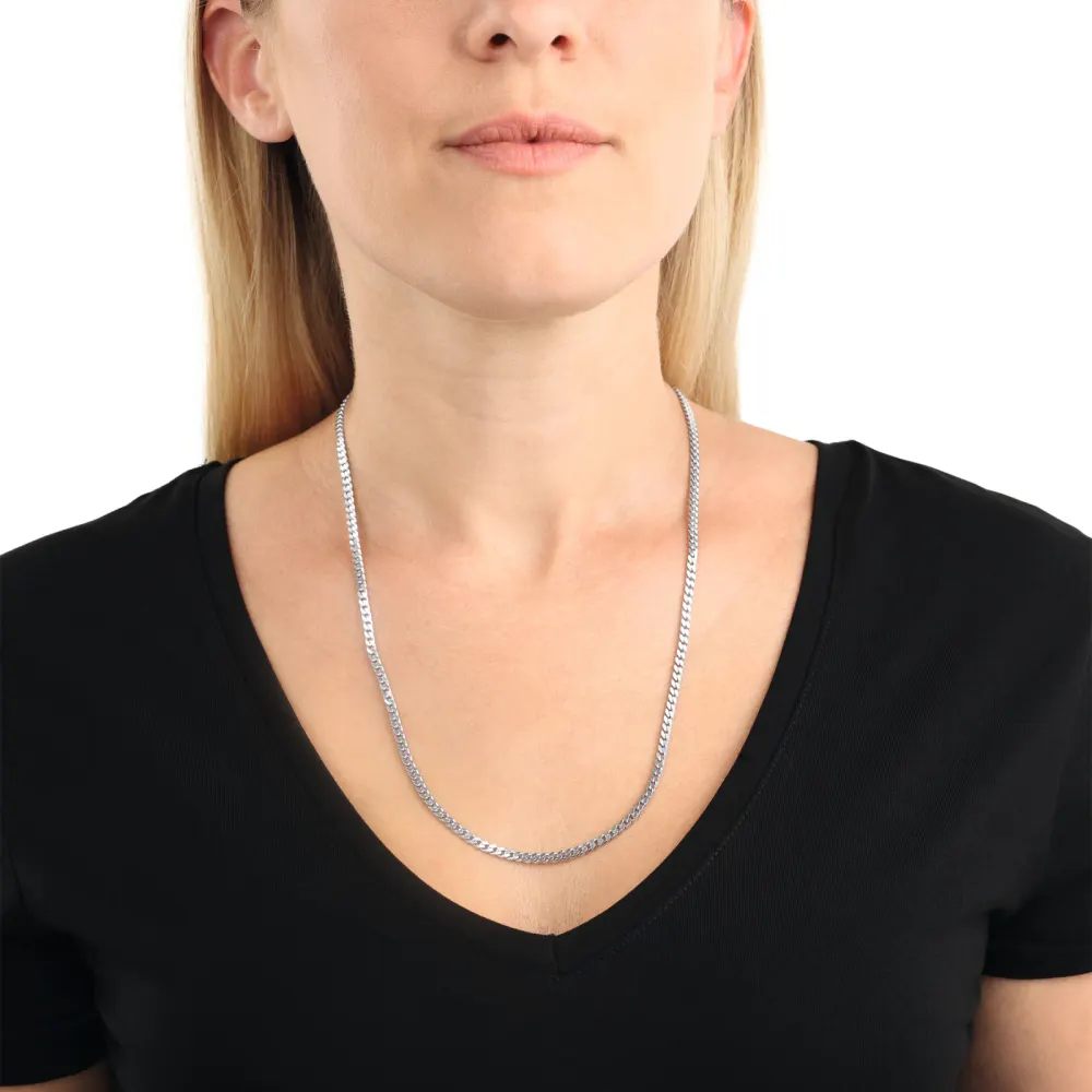 AMOR Silver Tank Chain Necklace - 55cm detail 2