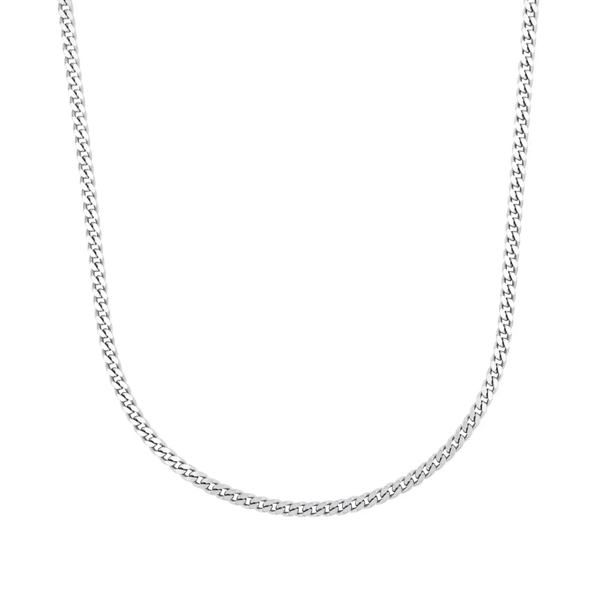 AMOR Silver Tank Chain Necklace - 55cm
