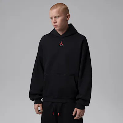 Jordan Brooklyn Men's Pullover Hoodie - Black/Black/University Red