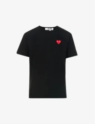 COMME DES GARCONS PLAY Heart logo-embroidered cotton-jersey T-shirt