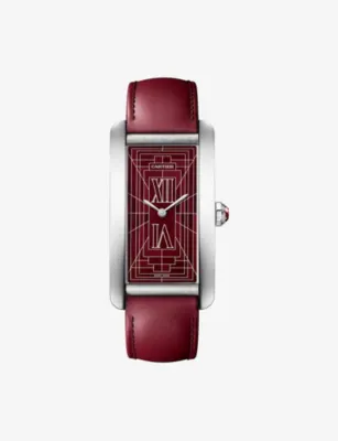 CARTIER Tank Américaine Large Model, Platinum And Leather Automatic Watch&nbsp;&nbsp; in PLATINUM – Jewellery & Watches | Mens luxury watches
