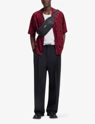 HUGO Rose-Print Oversized-Fit Woven Shirt detail 2