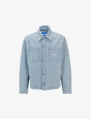 HUGO Graphic-print relaxed-fit denim jacket