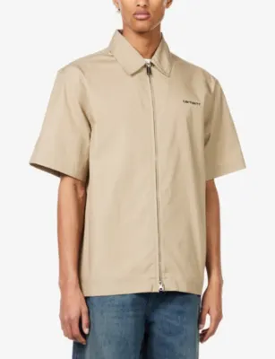 CARHARTT WIP Postal Zip-Up Cotton-Blend Shirt detail 3