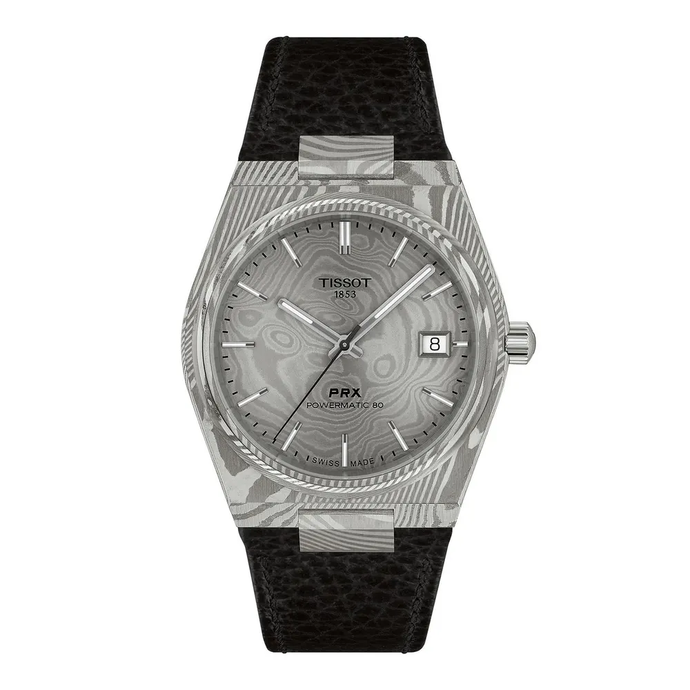 Tissot Men's PRX Damascas Damascus Steel Automatic Analogue Watch