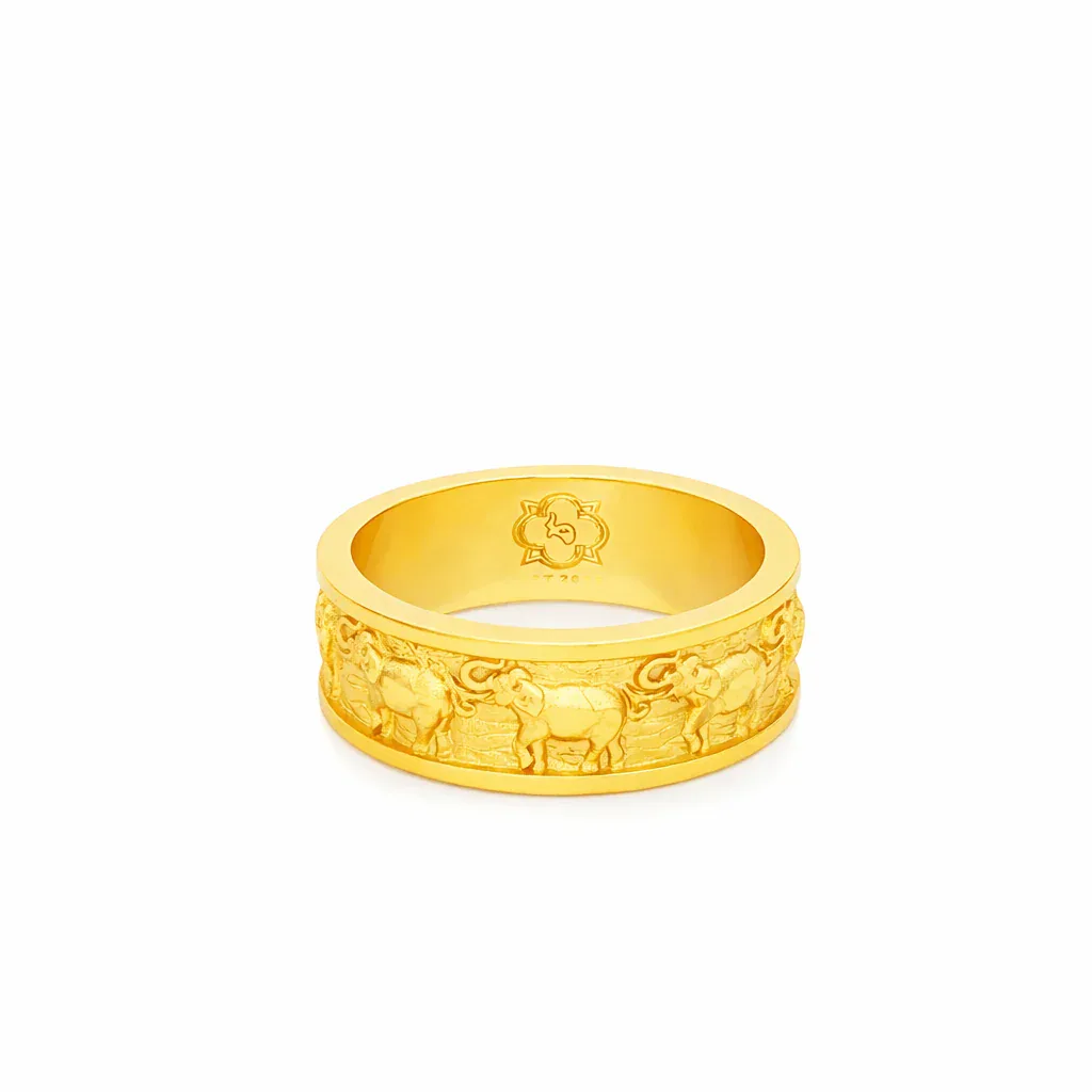 RINA - For Him FACTORY Gold Elephant Relief Band 71120 in 10 / Rose Gold – Ring
