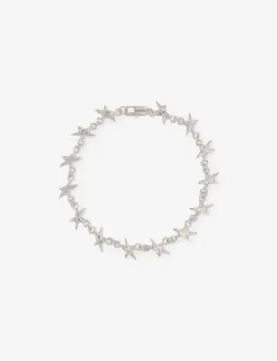 TWOJEYS Organic Star Sterling Silver-Plated Brass Bracelet - S