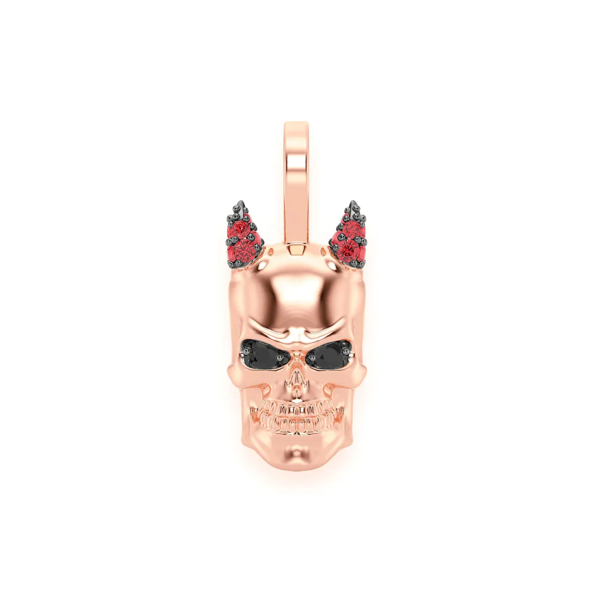 For Him Horned Skull Diamond Pendant in Rose Gold – Pendant