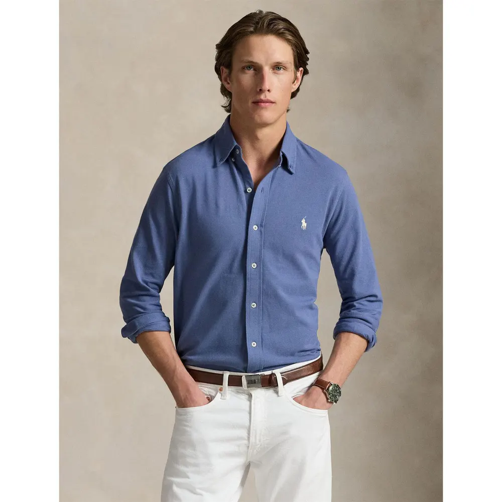 Polo Ralph Lauren Men's Slim Fit Button-Down Plain Shirt detail 2