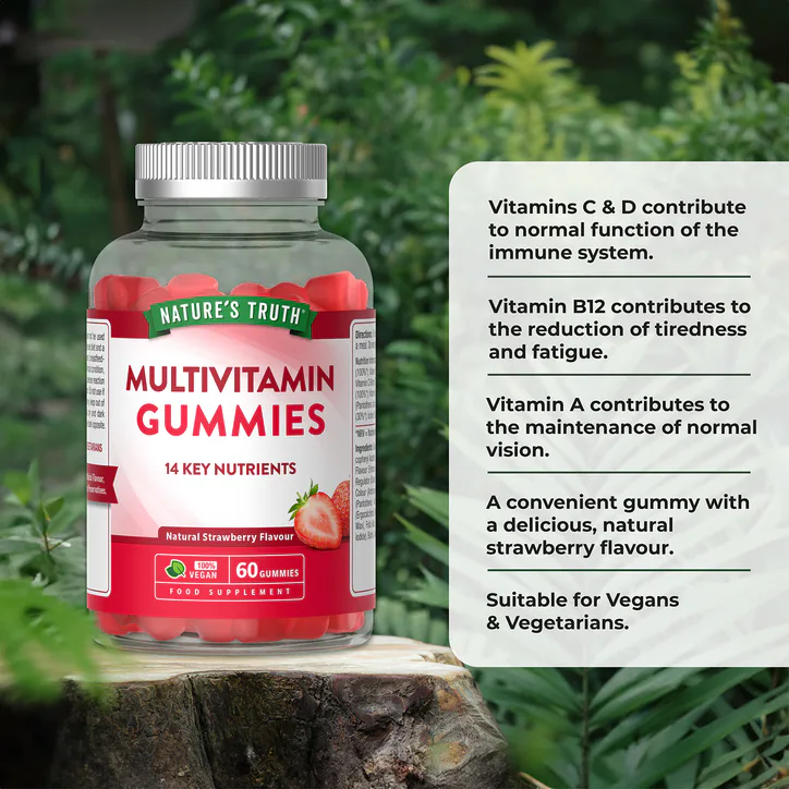 Nature's Truth Adult Multivitamin - Strawberry Flavour - 60 Vegan Gummies detail 2