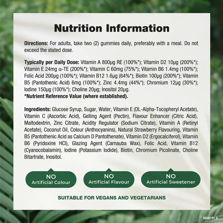 Nature's Truth Adult Multivitamin - Strawberry Flavour - 60 Vegan Gummies detail 3