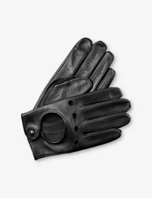 ASPINAL OF LONDON Men's leather driving gloves detail 3