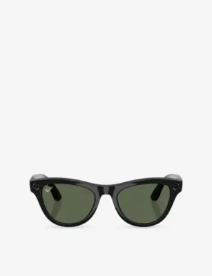 RAY-BAN META RW4014 Skyler Cat-Eye Frame Injected Meta AI Glasses in BLACK – Mens | Sunglasses | Wayfarer