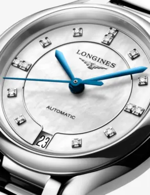 LONGINES PrimaLuna Stainless-Steel And 0.060ct Diamond Automatic Watch 34mm detail 2
