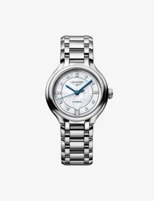 LONGINES PrimaLuna Stainless-Steel And 0.060ct Diamond Automatic Watch 34mm