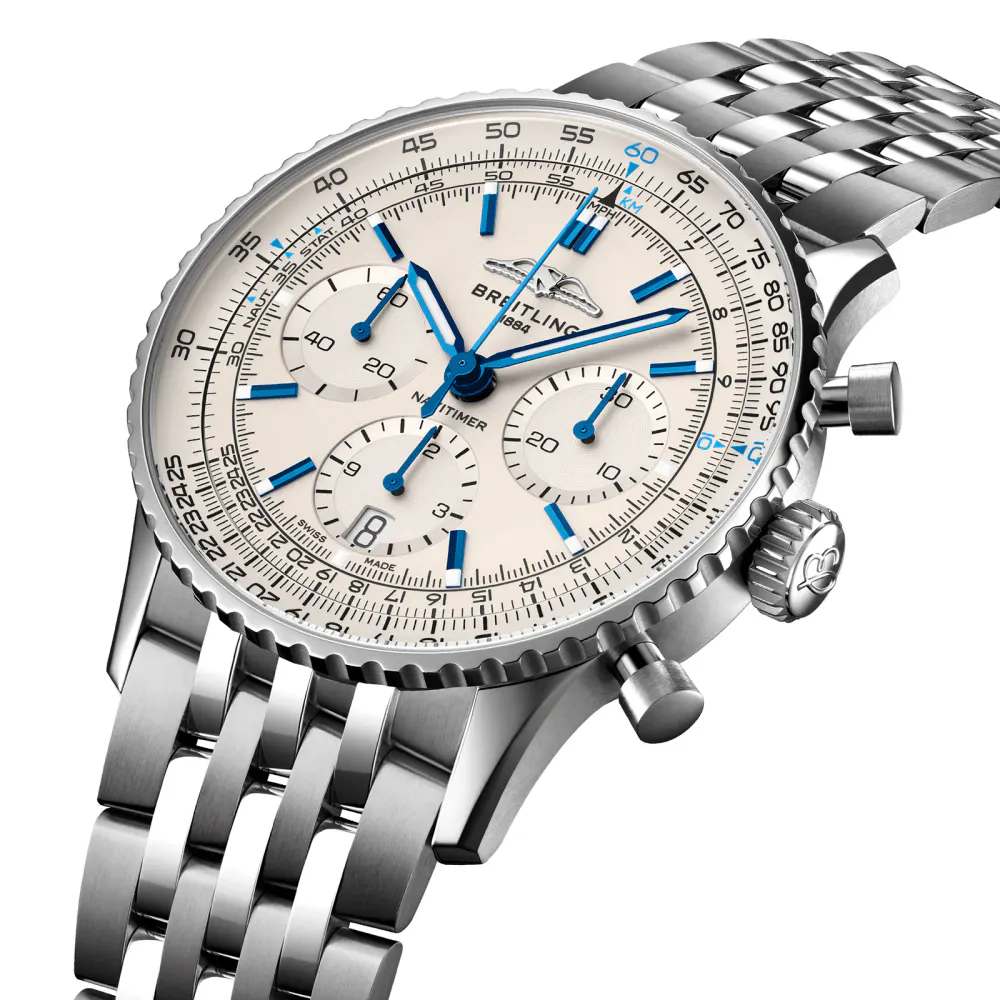 Breitling Navitimer Chronograph 41mm Mens Watch White detail 2