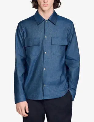 SANDRO Long-Sleeved Denim Shirt detail 3