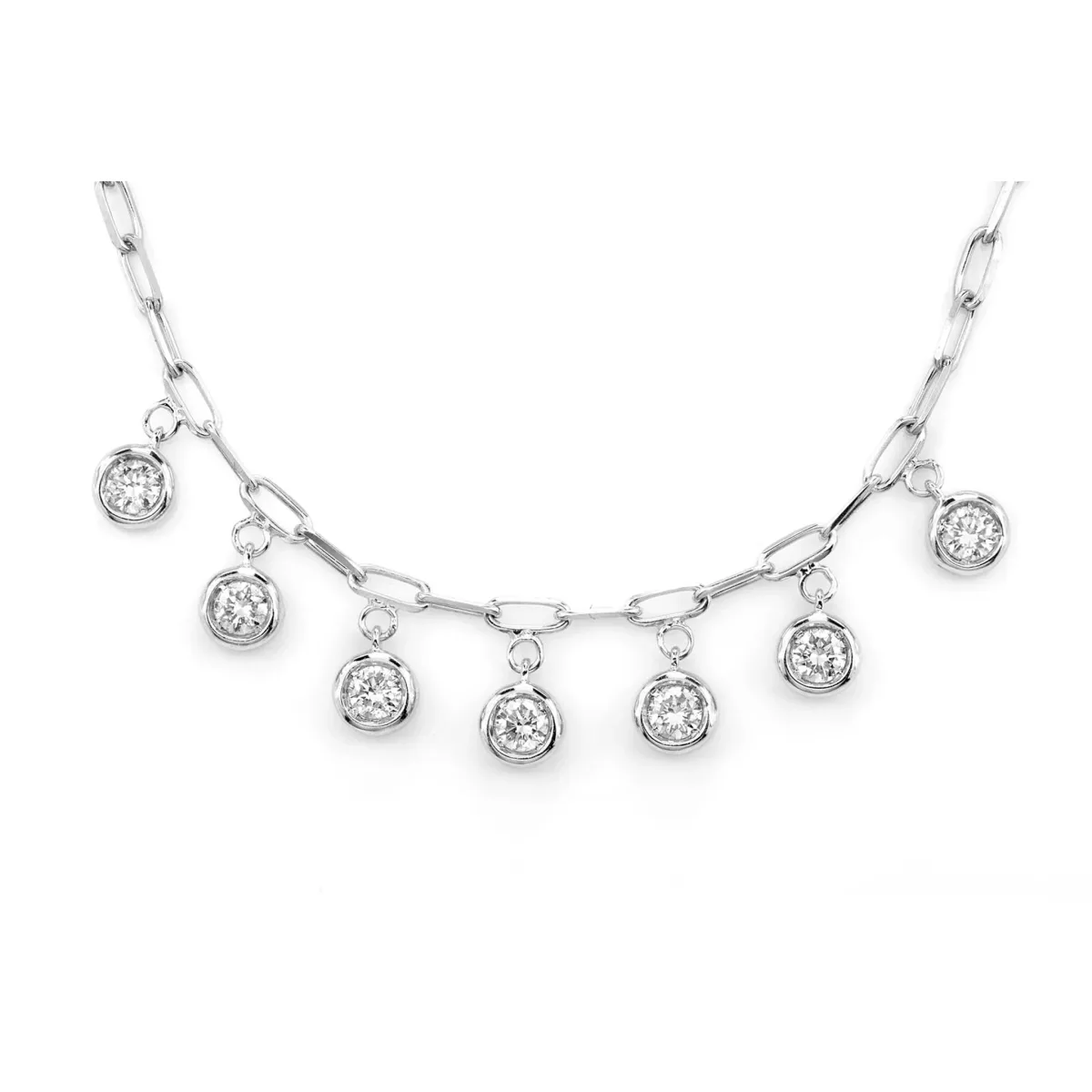 For Him Seven Bezel Diamond Station Necklace