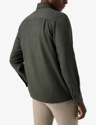 ETON Chest-Pocket Long-Sleeved Wool Overshirt detail 3