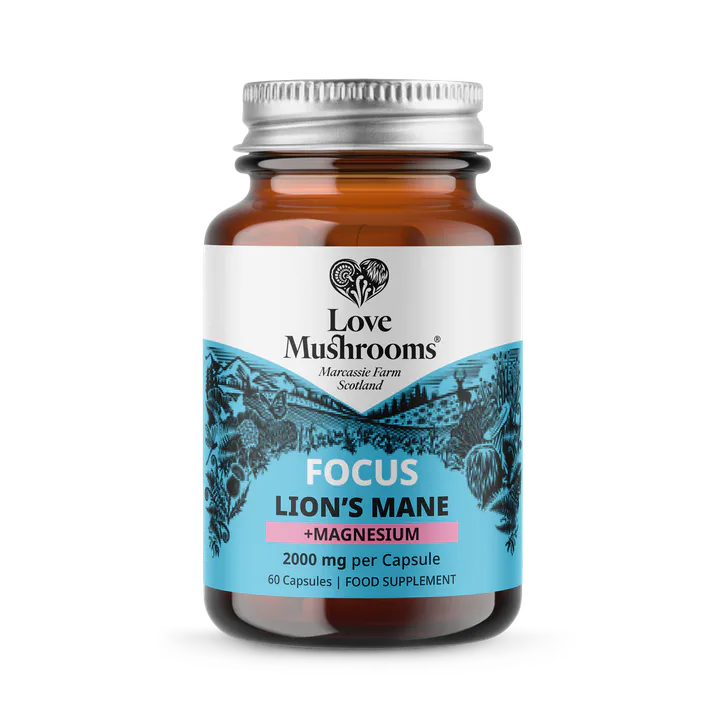 Love Mushrooms Organic Lion's Mane + Magnesium 4000mg Capsules