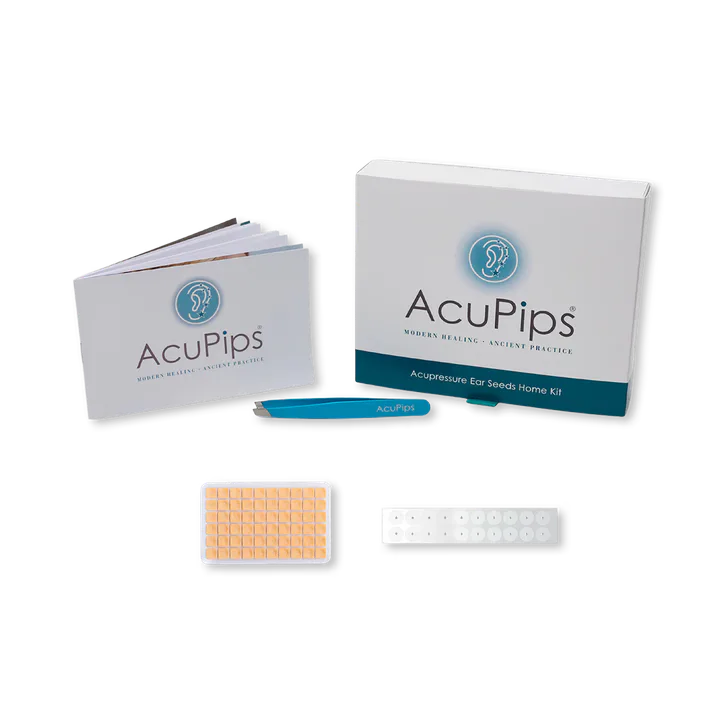 AcuPips Ear Seed Kit for Everyday Wellbeing - 20 Rose Gold Plated and 60 Natural Ear Seeds