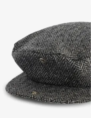 DENTS Manorbrook flat-crown herringbone wool cap - XL detail 2