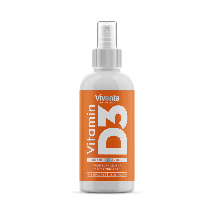 Vivanta Nutrition Vitamin D Spray - 3000IU 75µg - 60ml Orange Flavour - 1 Year Supply Vegetarian Oral Spray