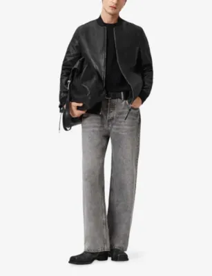 ALLSAINTS Morten Regular-Fit Leather Bomber Jacket detail 2
