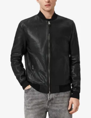 ALLSAINTS Morten Regular-Fit Leather Bomber Jacket detail 3