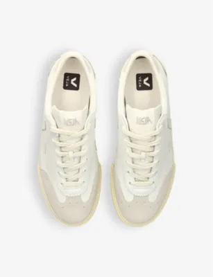 VEJA Volley logo-embroidered leather low-top trainers - EUR 43 / 9 UK MEN in WHITE/OTH, additional product view 2