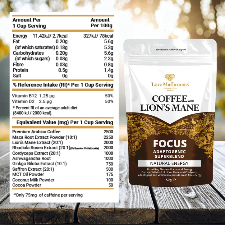 Love Mushrooms Love Mushroom Lion's Mane Focus Coffee 150g detail 3
