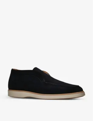 MAGNANNI Paraiso tonal-stitching suede mid-top loafers - EUR 40 / 6 UK MEN in NAVY, additional product view 3