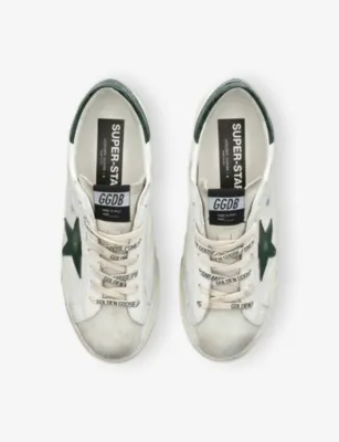 GOLDEN GOOSE Men’s Super-Star Leather Trainers - EUR 46 / 12 UK MEN in GREEN OTH, additional product view 2