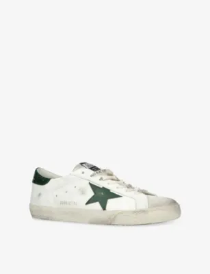 GOLDEN GOOSE Men’s Super-Star Leather Trainers - EUR 46 / 12 UK MEN in GREEN OTH, additional product view 3