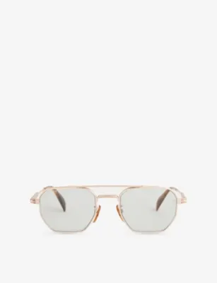 EYEWEAR BY DAVID BECKHAM 1229S Aviator-Frame Metal Sunglasses