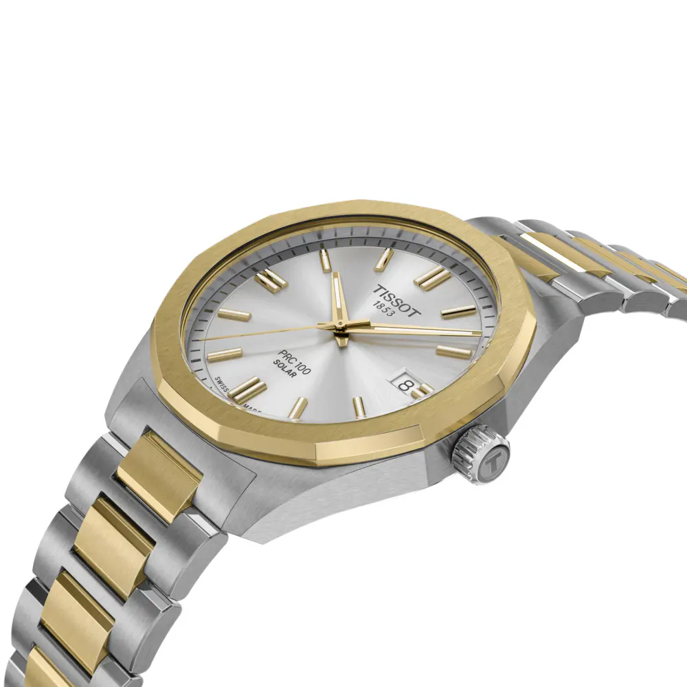 Tissot PRC 100 Solar 39mm Mens Watch Silver in Silver, additional product view 2