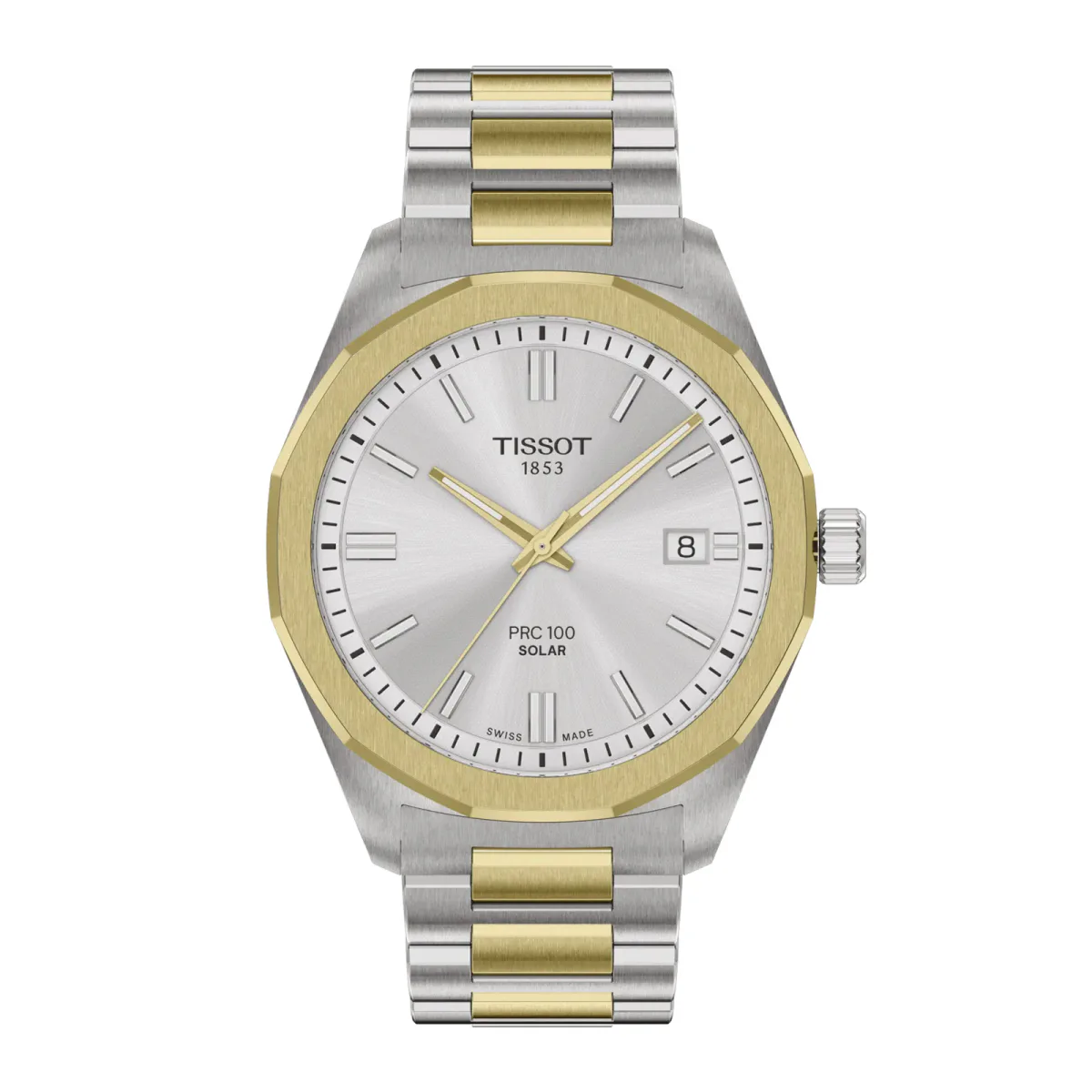 Tissot PRC 100 Solar 39mm Mens Watch Silver