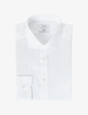 REISS Remote Slim-Fit Long-Sleeve Cotton Shirt - MID BLUE detail 2