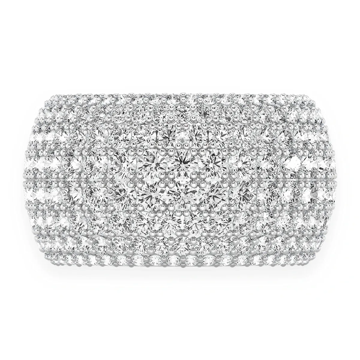 For Him Eight Row Wide Shape Band Ring in Rose Gold / Natural Diamond – Ring