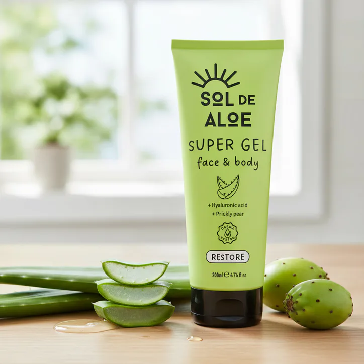 Sol de Aloe Aloe Vera Super Gel with Hyaluronic Acid & Prickly Pear 200ml detail 3